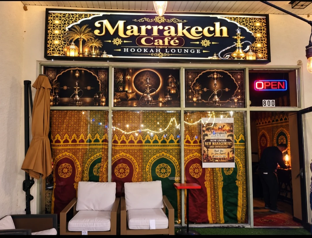 Marrakech storefront sign and entrance