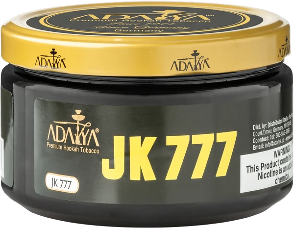 Adalya JK 777 gold-lidded jar for the GK 777 hookah selection at Marrakech in Hatboro